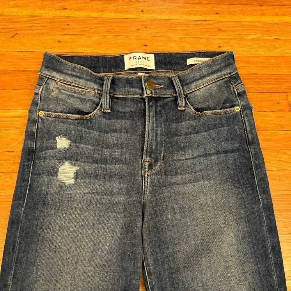 Frame Le High Straight ripped jeans